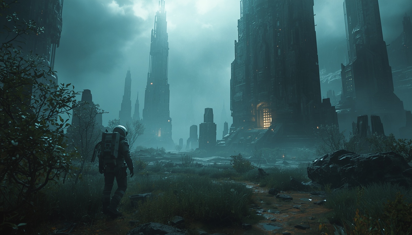 Signal from Yrra poster: an astronaut exploring a mysterious alien landscape